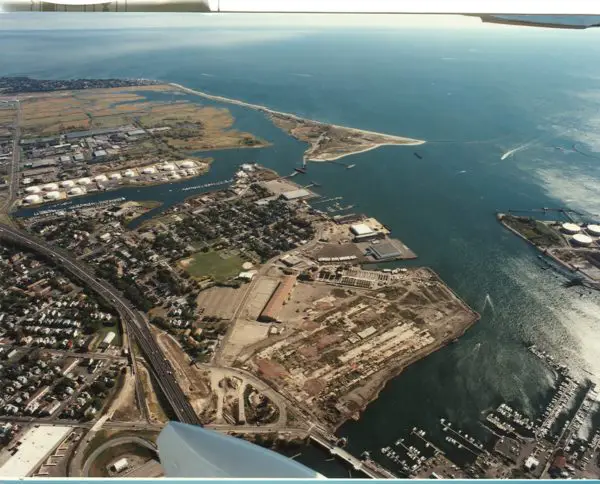 Aerial view Bridgeport shipyard