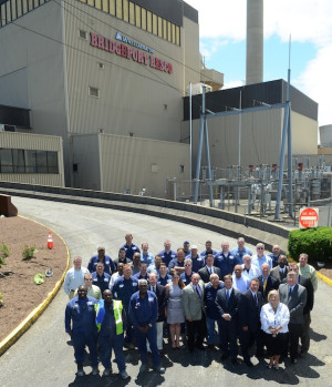 Wheelabrator Bridgeport employees gather to celebrate the waste-to-energy plant”™s 25th anniversary on June 12. Photo courtesy of Wheelabrator Technologies.