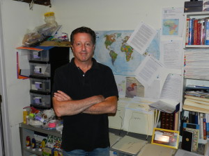 Peter B. Korzenik, founder of Give Back Global, in his home office in Norwalk. 