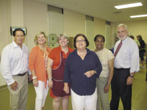 From left, Richard Rakow, chairman of the Food Bank board; Ellen Lynch, Food Bank executive director; Nancy Lyons, Food Bank volunteer coordinator; Ann Smith, Denise Alexander and Bill Smith, Food Bank supporters.