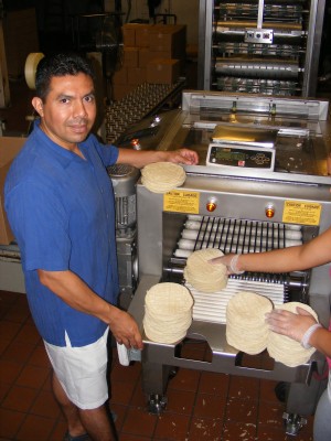 Adelo Ramirez at his tortilla factory in New Rochelle.