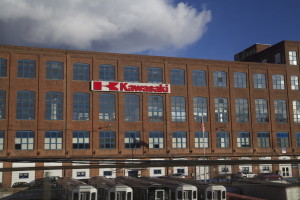 The Kawasaki plant at 10 Woodworth Ave. in Yonkers. As many as 1,500 jobs are expected as a result of a deal announced in September to produce new commuter rail cars for the MTA. File photo.