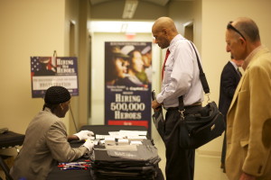 Ronald Webster registers at the expo at Camp Smith.