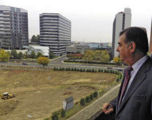 Mayor Michael Pavia surveys Parcel No. 38.