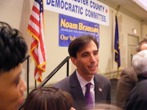 Noam Bramson leaves the stage after his concession speech Tuesday.
