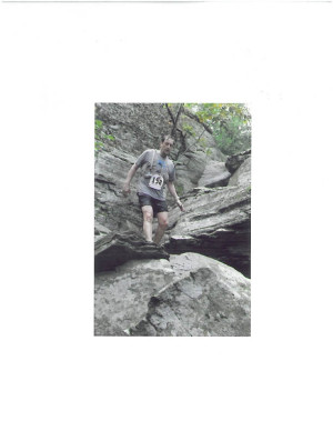 Dennis Noskin finds the going rocky on a Castskills trail run in 2012.