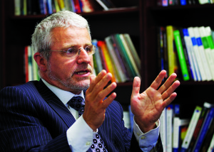 Anthony Davidson in his campus office at Manhattanville College. Photograph by Bob Rozycki.