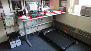 In a workplace study using five UMass employees, all reported barriers to using a treadmill workspace. 