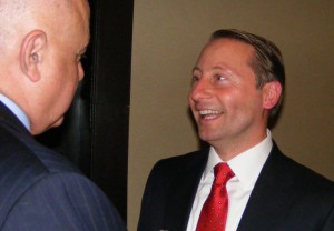 Rob Astorino shares a laugh on Election Night at the Crowne Plaza.