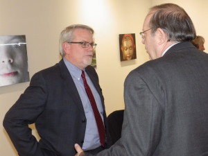 Manufacturer Kenneth Lisk and University of Bridgeport School of Business Dean Lloyd Gibson.