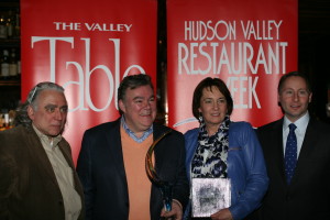 Valley Table founder Jerry Novesky, X20 Xaviars on Hudson owner Peter Kelly, Valley Table founder Janet Crawshaw and County Executive Rob Astorino kick off Restaurant Week.