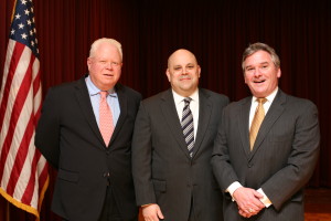 From left, Peter Gioia, Felix Serrano and Tim Sheehan shared insights at a recent Greater Norwalk Chamber of Commerce event.