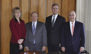 From left, Ann Zucker, Jay Sandak, Brian Henebry and William Hennessey Jr. of Carmody Torrance Sandak & Hennessey, L.L.P.