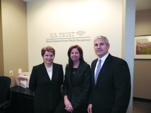 Robert Pizzella, Margaret Preston and Mary Wall in the U.S. Trust Stamford office.