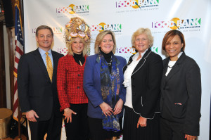 Food Bank for Westchester Board Member Bruce Wilson; Joy Feldman, East Greenwich nutritional consultant and author of “Is Your Hair Made of Donuts?”; Food Bank for Westchester Executive Director Ellen Lynch; Richard J. Bailey Principal and Assistant Principal, Marguerite Clarkson and Kiana Washington.