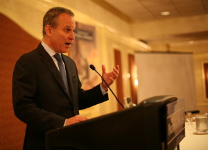 State Attorney General Eric T. Schneiderman speaks at the annual housing summit of Hudson Valley Pattern for Progress. Photo by John Golden