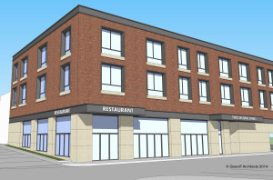 An architect's rendering of 2 Second St. in Rye. 