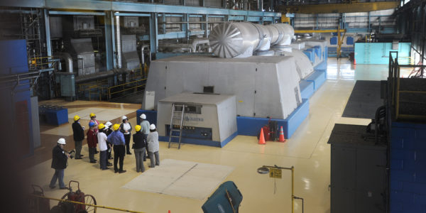 The coal-fired steam turbines are shown during a recent tour of Public Service Enterprise Group”™s Harbor Station coal plant in Bridgeport. Photo by Brian A. Pounds