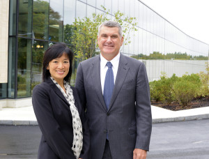 Chau T. Dang, chief of the medical oncology service, and Craig Thompson, the president and CEO of Memorial Sloan Kettering Cancer Center at the new West Harrison campus. Photo by Bob Rozycki