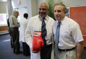 Dr. Barry D. Jordan and former boxer Ray Ciancaglini. Photo by John Golden 