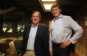 John Verni, left, and his brother Chris, owners of the former Harrison playhouse building. Photo by Mark Lungariello