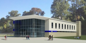 A rendering of the new field house.