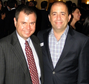 Adam J. Stark, president of Stark Office Suites, and Ben Blumberg, executive vice president, at the company's 10th anniversary party with more than 150 clients, partners and friends.