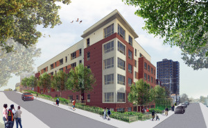 A design rendering of  the 188 Warburton Ave. apartments being built in Yonkers.  