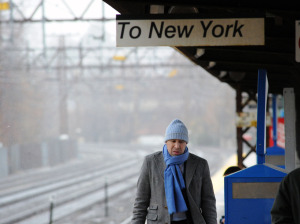 A man walks along the platform of the Greenwich Metro-North station during the first winter storm of the season on Nov. 26. Hearst Connecticut Media photo