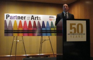 Westchester County Executive Rob Astorino speaks at the launch of ArtsWestchester”™s “50 for 50” campaign, celebrating its golden anniversary.