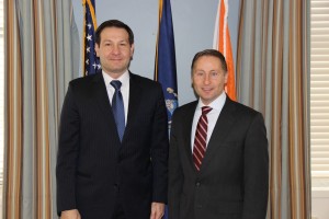 Newly appointed Westchester County Commissioner of Community Mental Health Mark Herceg, left, with County Executive Robert P. Astorino. 