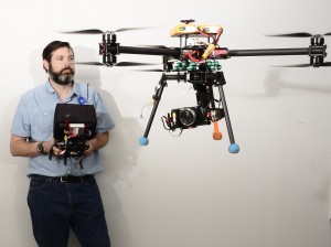 Parker Gyokeres, a Middletown-based drone operator, demonstrates his drone technology. Photo by Bob Rozycki