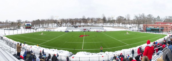 A panorama view of Rafferty Field at Fairfield University. Photo courtesy Fairfield University