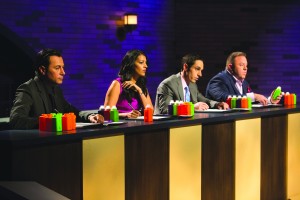 Dan Glickberg, second from right, on the set of “Food Fortunes.”