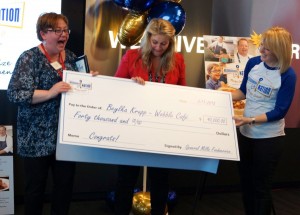 Beylka Krupp, left, with celebrity chef Amanda Freitag, center, and Danielle Benson of General Mills. Photo courtesy General Mills