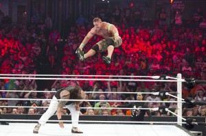 WWE wrestler John Cena performing at a recent show.