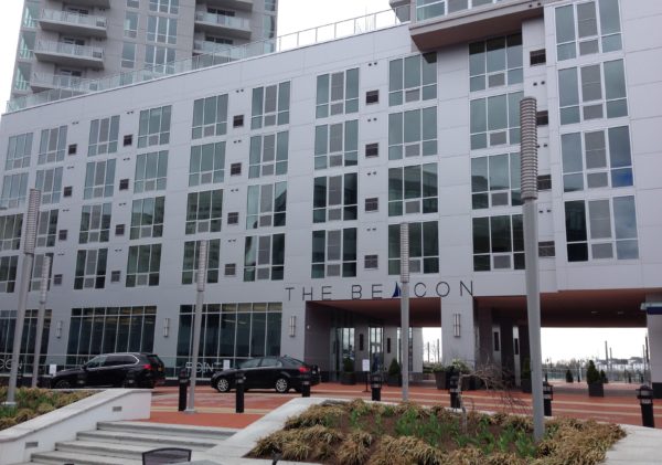 The Beacon Harbor Point, a 240-unit, 21-story luxury rental apartment building. Photo by Evan Fallor