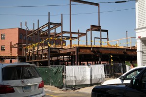 Heritage Square is a mixed use building underway on Forest Street. 