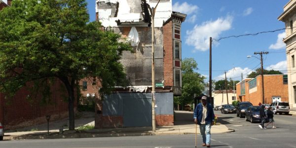 One of the most visible dilapidated properties in downtown Newburgh, 96 Broadway is the focus of rehabilitation efforts by developers as well as the Community Land Bank. 