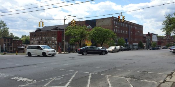 The intersection of Broadway and Liberty Street has been ground zero for revitalization projects that have been completed and in development since the early 2000s. Photo by Reece Alvarez