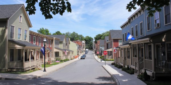 Parmenter Street is an example of what large-scale rehabilitation can look like. Rather than address one building on one block, Newburgh”™s chapter of Habitat for Humanity launched a multiyear project to restore the neighborhood through the development of more than 20 homes, with the last of the bunch completed in 2014. Photo courtesy Habitat for Humanity