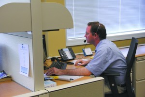 Sparkill resident Patrick Hennessy struggled to find work for more than a year before landing a job at the Connections Contact Center in Chestnut Ridge. The center is dedicated to hiring veterans and the disabled, like Hennessy, whose ability to walk is hampered by a form of cerebral palsy.