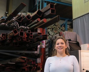 Kristina M. Benza, CEO of County Fabricators LLC, at the company”™s headquarters in Pleasantville. Photo by Colleen Wilson