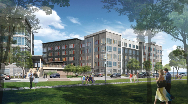 A rendering of the proposed mixed-use development at 60 Main St. in Bridgeport.