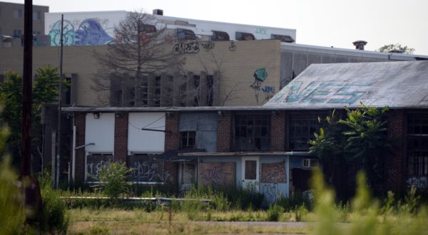 The former Remington Shaver plant in the South End of Bridgeport is a brownfield, with contamination from former industrial uses adding to redevelopment expenses. Photo by Autumn Driscoll