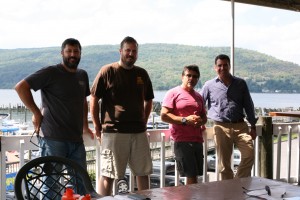 From left, Captain Lawrence Brewing Co. founder Scott Vaccaro, Peekskill restaurateurs John Sharp and Louis Lanza and Diamond Properties co-owner William Diamond. Photo by Evan Fallor