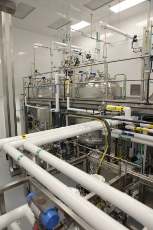 MannKind's bulk powder solution preparation tanks for Afrezza. Photo by Danielle Brody