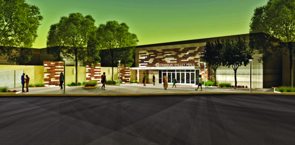 The existing entrance will be redone as shown in this rendering.