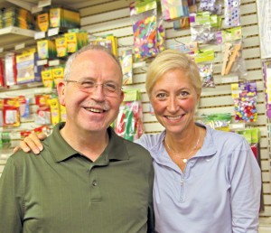 Store managers Bill Bellion and Whitney Williams at Squash”™s Ridgefield Office Supply. Photos by Danielle Brody