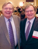 Stamford Mayor David Martin and Joseph McGee, event emcee and vice president, Business Council of Fairfield County.